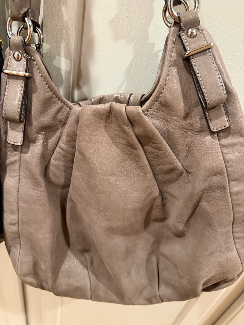 Coach Taupe Leather Shoulder Bag Maggie Madison